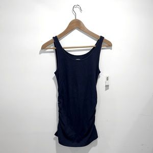 New Old Navy Maternity Navy Ruched Side Tank Top